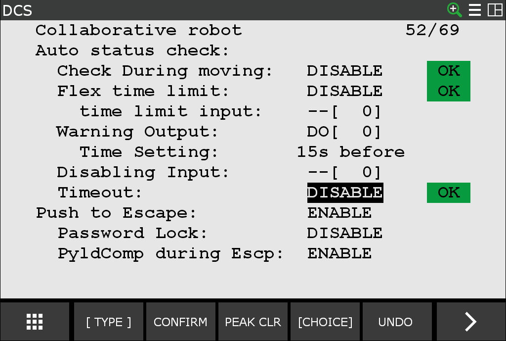 Disabling the Auto status check timeout.