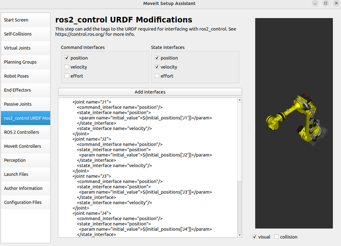 ros2_control on setup assistant