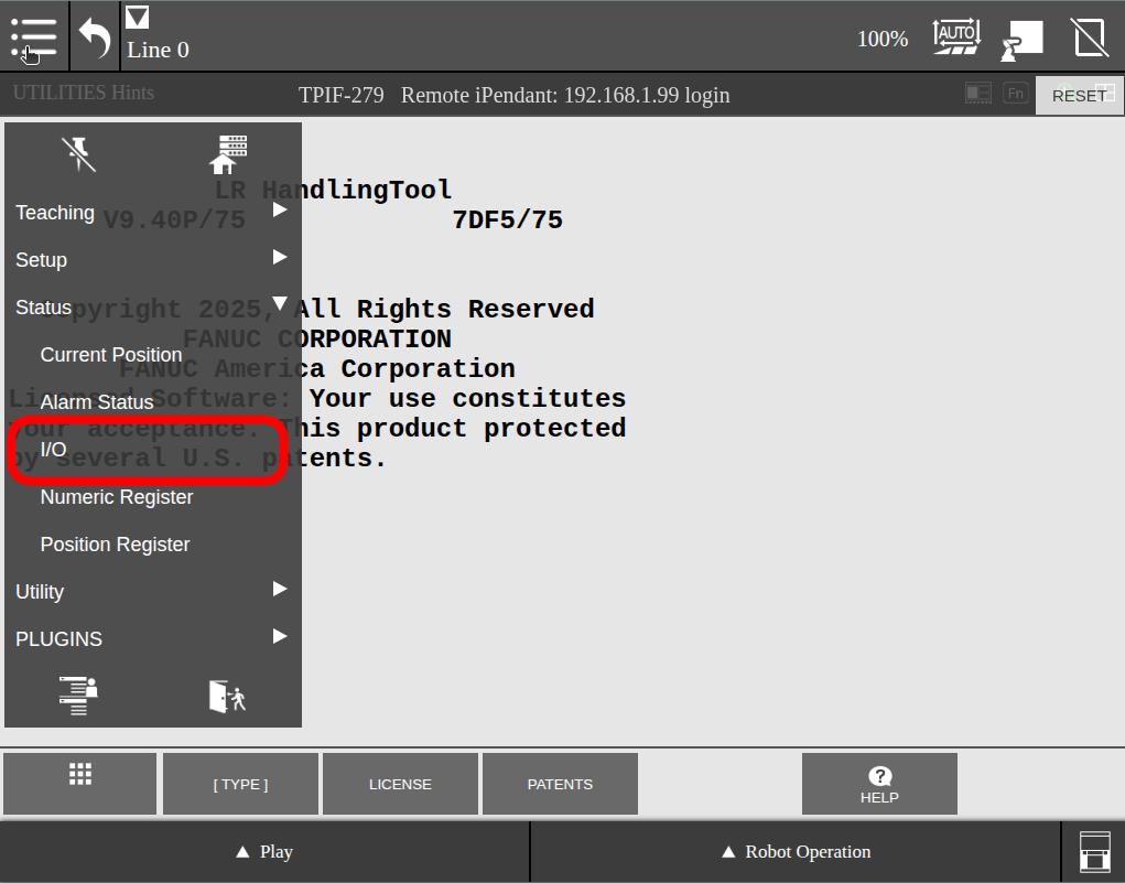 Then choose the I/O option
